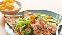 Greek Chicken Salad with Whole Wheat Pita and Yogurt with Apricots Greek Chicken Salad with Whole Wheat Pita and Yogurt with Apricots