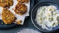 Chana crispies with mango raita Chana crispies with mango raita