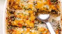 Cheesy Ground Beef and Cauliflower Rice Casserole Cheesy Ground Beef and Cauliflower Rice Casserole