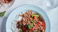 Spicy beef mince with jasmine rice Spicy beef mince with jasmine rice