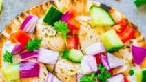 Greek Chicken Gyro Pita Bread Pizzas Greek Chicken Gyro Pita Bread Pizzas
