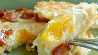 Open Faced Egg-in-the-Hole Waffle Sandwich Open Faced Egg-in-the-Hole Waffle Sandwich