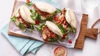 Sticky chicken in quick bao buns Sticky chicken in quick bao buns