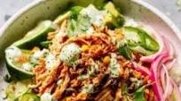 Instant Pot Salsa Chicken with Cilantro-Lime Crema Instant Pot Salsa Chicken with Cilantro-Lime Crema