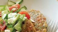 Chickpea Croquettes with Greek Salad Topping Chickpea Croquettes with Greek Salad Topping