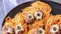 Spooky Spaghetti and Cheese Stuffed Meatballs Spooky Spaghetti and Cheese Stuffed Meatballs