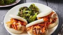 Hoisin Chicken Steam Buns with Broccoli & Marinated Carrots Hoisin Chicken Steam Buns with Broccoli & Marinated Carrots