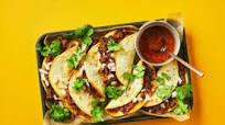 Crispy Beef Birria Tacos with Onion Salsa and Coriander Crispy Beef Birria Tacos with Onion Salsa and Coriander