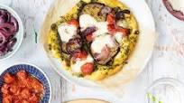 Quick Pizza Dough with Pesto and Roasted Veggies Quick Pizza Dough with Pesto and Roasted Veggies