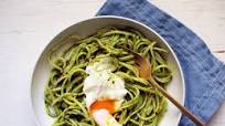 CBD Pesto Pasta with Poached Egg CBD Pesto Pasta with Poached Egg