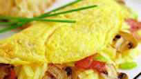 Stuffed Omelette with Bacon, Mushrooms and Cheese Stuffed Omelette with Bacon, Mushrooms and Cheese