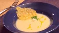 Silky Cauliflower Soup with Parmesan Crisps Silky Cauliflower Soup with Parmesan Crisps