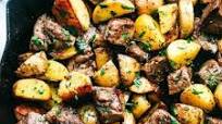 Garlic Butter Herb Steak Bites with Potatoes Garlic Butter Herb Steak Bites with Potatoes