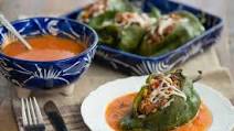 Vegan Southwestern Chile Relleno with Garlic Tomato Salsa Vegan Southwestern Chile Relleno with Garlic Tomato Salsa