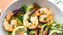 Garlic Shrimp and Asparagus over Zucchini Noodle Pasta Garlic Shrimp and Asparagus over Zucchini Noodle Pasta