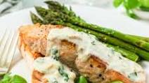Pan Roasted Salmon with Creamy Garlic Sauce Pan Roasted Salmon with Creamy Garlic Sauce