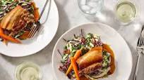Maple Syrup-Braised Pork Belly with Maple Glazed Carrots and Maple Vinegar Coleslaw Maple Syrup-Braised Pork Belly with Maple Glazed Carrots and Maple Vinegar Coleslaw