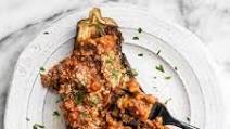 Roasted Eggplant with Meat Sauce Roasted Eggplant with Meat Sauce