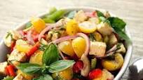Mediterranean Chopped Salad With Tomatoes, Peppers, Feta, and Basil Recipe Mediterranean Chopped Salad With Tomatoes, Peppers, Feta, and Basil Recipe