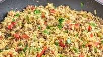 Ground beef fried rice Ground beef fried rice