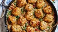 Creamy Spinach Turkey Meatballs Creamy Spinach Turkey Meatballs