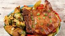 Ginger-Marinated Pork Chop With Kung Pao Brussels Sprouts Ginger-Marinated Pork Chop With Kung Pao Brussels Sprouts