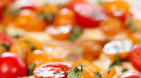 Warm Tomato Bruschetta with Mozzarella Warm Tomato Bruschetta with Mozzarella