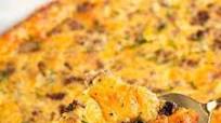 Egg, Bacon, sausage and cheese Low Carb breakfast casserole Egg, Bacon, sausage and cheese Low Carb breakfast casserole