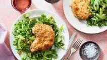 Oven-Fried Pork Chop with Celery-Arugula Salad Oven-Fried Pork Chop with Celery-Arugula Salad