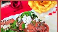 Pomegranate Flavoured Stuffed Khandvi Recipe Pomegranate Flavoured Stuffed Khandvi Recipe