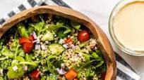 Mediterranean Quinoa Bowl with Hummus Dressing Mediterranean Quinoa Bowl with Hummus Dressing