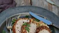 Mustard-Crusted Pork Loin With Apple–Cabbage Slaw Mustard-Crusted Pork Loin With Apple–Cabbage Slaw