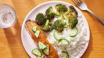 Miso-Honey Salmon with Sesame-Roasted Broccoli & Garlic Rice Miso-Honey Salmon with Sesame-Roasted Broccoli & Garlic Rice