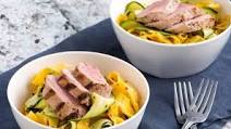 Grilled Pork Tenderloin Pappardelle with Zucchini Ribbon Grilled Pork Tenderloin Pappardelle with Zucchini Ribbon