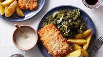 Sheet Pan Deviled Salmon with Roasted Potatoes & Creamy Lemon Sauce Sheet Pan Deviled Salmon with Roasted Potatoes & Creamy Lemon Sauce