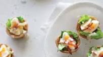Caesar Salad Tartlets with Quail Eggs Caesar Salad Tartlets with Quail Eggs