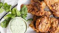 Keto Indian chicken farcha with green chutney dip Keto Indian chicken farcha with green chutney dip