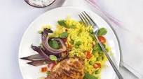 Chicken tikka with spiced rice Chicken tikka with spiced rice