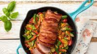 Bacon Pork Tenderloin with Succotash Bacon Pork Tenderloin with Succotash