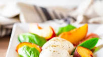 Summer Peach, Burrata, Basil, and Prosciutto Salad Summer Peach, Burrata, Basil, and Prosciutto Salad