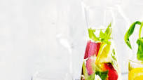 Strawberry, basil and lemon water Strawberry, basil and lemon water