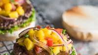 Pineapple Teriyaki Sauce Burgers with Mango Salsa Pineapple Teriyaki Sauce Burgers with Mango Salsa