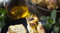 No-Knead Sage and Kalamata Olive Focaccia No-Knead Sage and Kalamata Olive Focaccia
