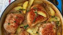 Pork Chops and Apples with Creamy Bacon Bourbon Sauce Pork Chops and Apples with Creamy Bacon Bourbon Sauce