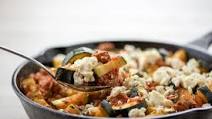 Mediterranean Turkey Skillet with zucchini and feta Mediterranean Turkey Skillet with zucchini and feta