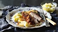 Slow-roasted pork belly with boulangère potatoes Slow-roasted pork belly with boulangère potatoes