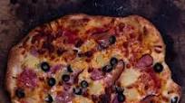 Ham, Pineapple and Black Olive Pizza Ham, Pineapple and Black Olive Pizza