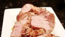 Clean eating-pomegrante glazed stuffed pork tenderloin Clean eating-pomegrante glazed stuffed pork tenderloin
