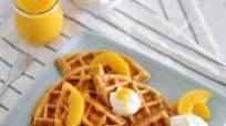Peaches and Cream Waffles with Homemade Peach Syrup Peaches and Cream Waffles with Homemade Peach Syrup