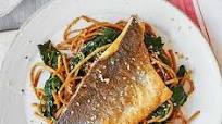 White fish with sesame noodles White fish with sesame noodles